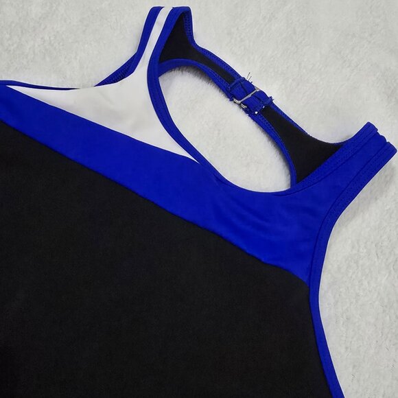 Nike One-Piece Swimsuit M – Black & Blue Racerback w/ Adjustable Clasp EUC - Picture 4 of 10